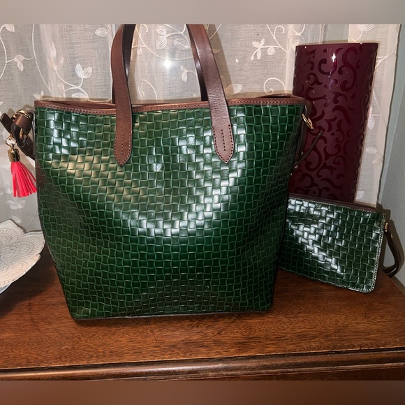 Dooney and Bourke Woven Tote and Matching Wristlet Set - Picture 3 of 5